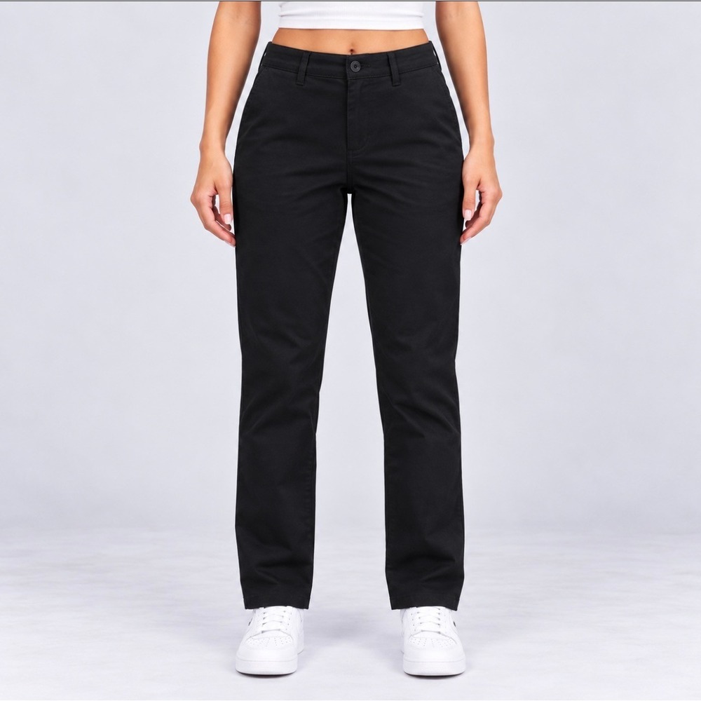 H&M Regular Fit Dress Pants 30R Black Good Flat Front Trousers